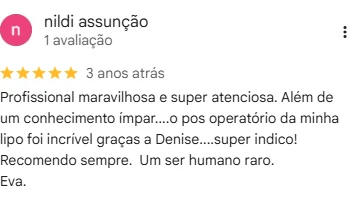 Avaliação real de paciente atendida pela Denise Alves