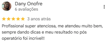Avaliação real de paciente atendida pela Denise Alves