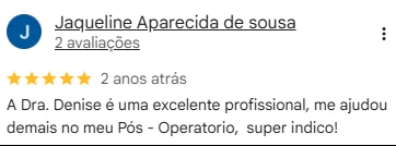 Avaliação real de paciente atendida pela Denise Alves